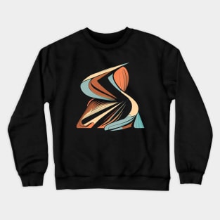 Modern abstract | Dancing curve | Red, Blue, and Orange Crewneck Sweatshirt